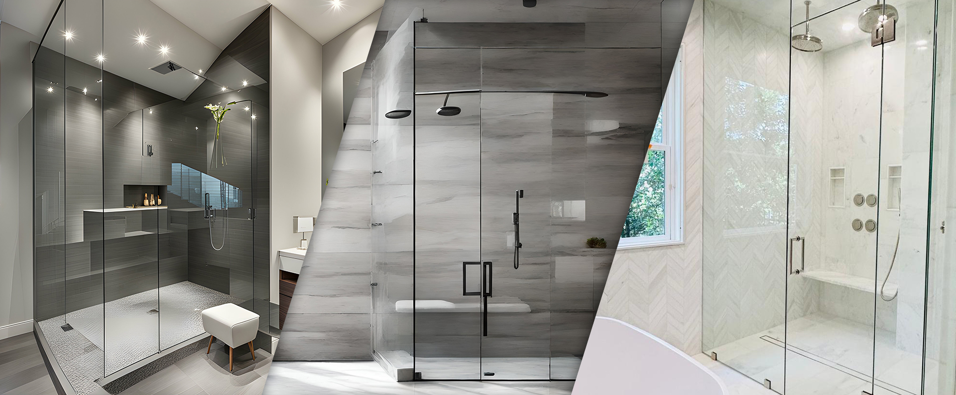 Residential frameless shower doors installation